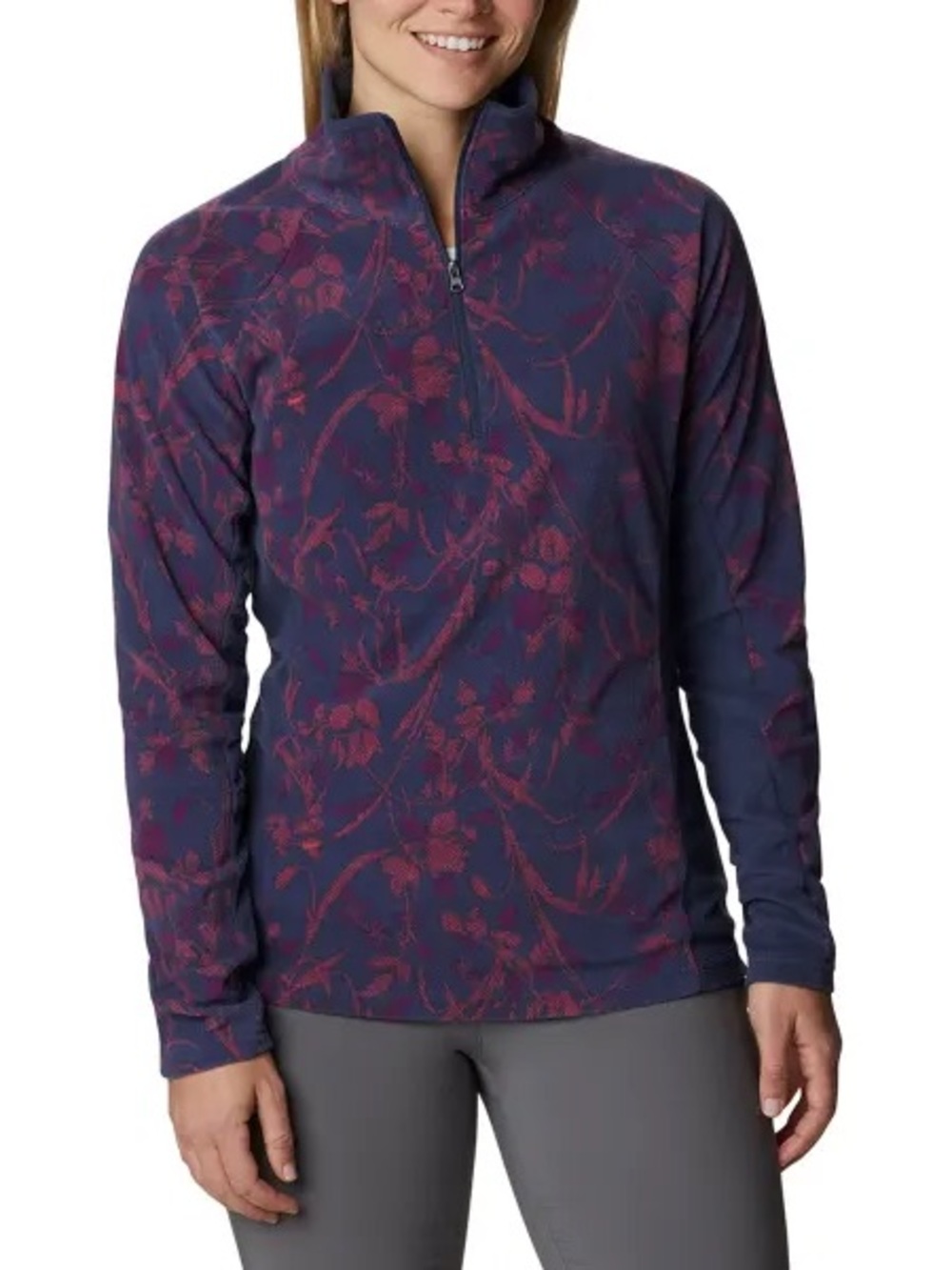 Columbia Glacial IV Print 1/2 Zip Fleece Pullover - Floral / Nocturnal Size